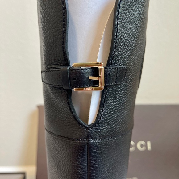GUCCI Over The Knee Black Leather Boots w/Box EUR 37 | US 6 | UK 4 | hardly worn - Picture 14 of 16